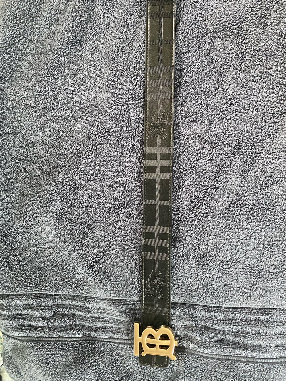 Gold “TB” Buckle on Reversible Burberry Belt - Picture 7 of 9